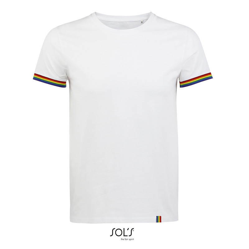 T-SHIRT RAINBOW MAN  BIANCO 155GR M/CORTA G/COLLO SOL'S