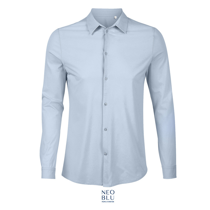 CAMICIA BALTHAZAR UOMO IN JERSEY MERCERIZZATO M/LUNGA  NEOBLU