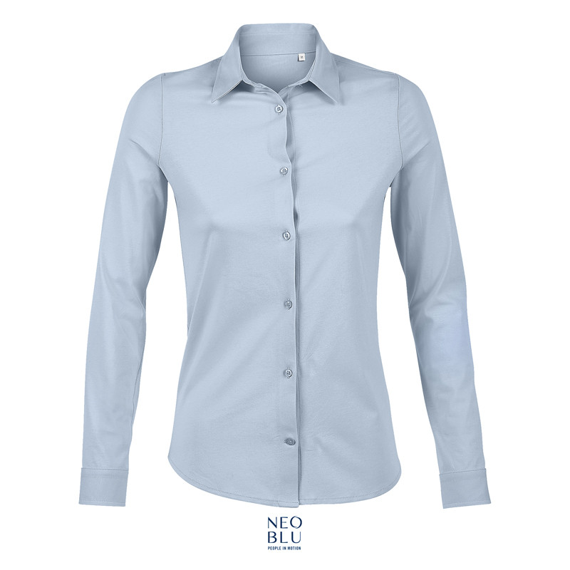 CAMICIA BALTHAZAR DONNA IN JERSEY MERCERIZZATO M/LUNGA NEOBLU