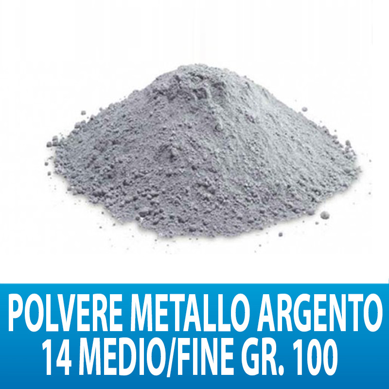 POLVERE METALLO ARGENTO 14 MEDIO/FINE GR. 100