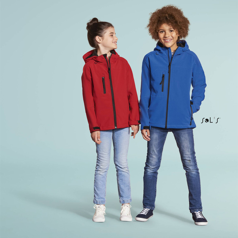 GIACCA REPLAY KIDS IN SOFTSHELL CON CAPPUCCIO