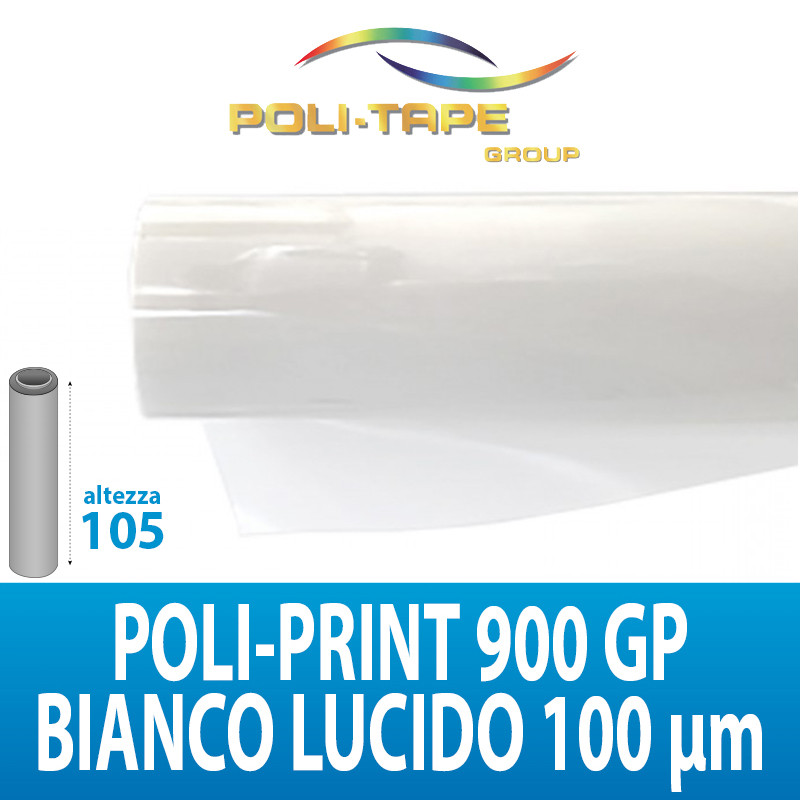 PVC ADES. PP900 MON. BIANCO LUCIDO 100MIC 50MTL POLITAPE H105