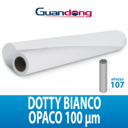 PVC ADESIVO MURALE DOTTY BIANCO OPACO 100MIC 50MTL GUANDONG H107