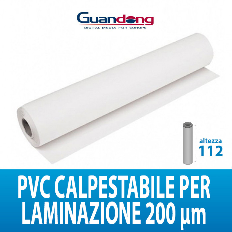 PVC CALPESTABILE PER LAMINAZIONE TRASP. OPACO 200MIC. 50MTL GUANDONG H127