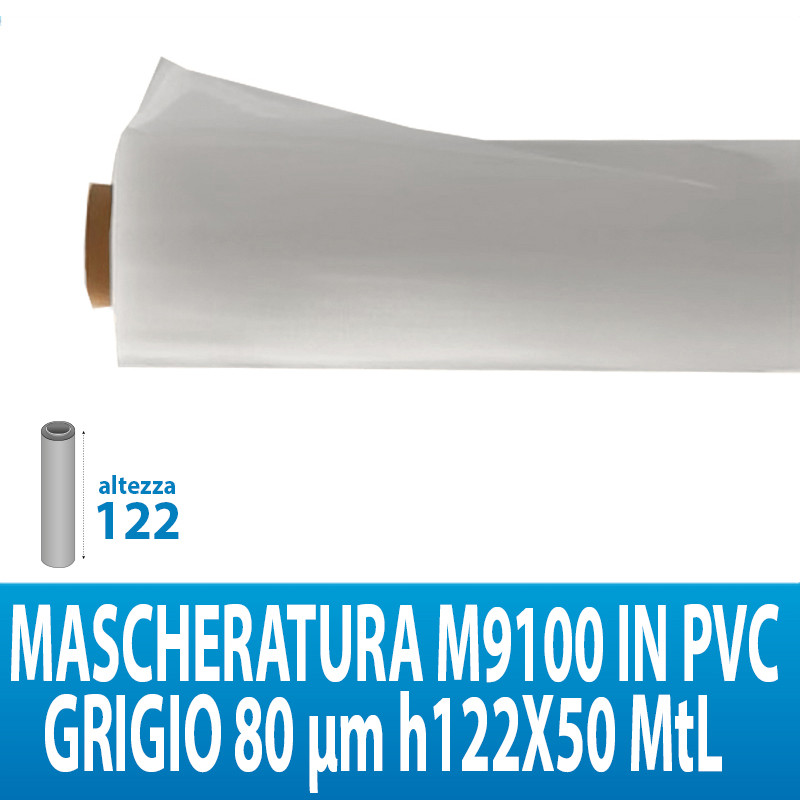 MASCHERATURA M9100 IN PVC GRIGIO 80 MIC H122X50MTL