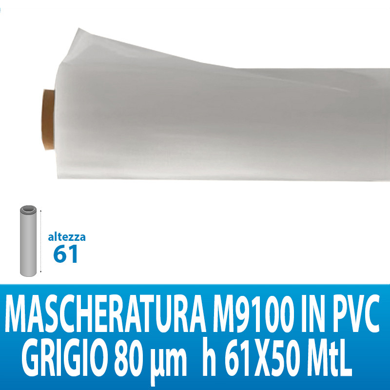 MASCHERATURA M9100 IN PVC GRIGIO 80 MIC H61X50MTL