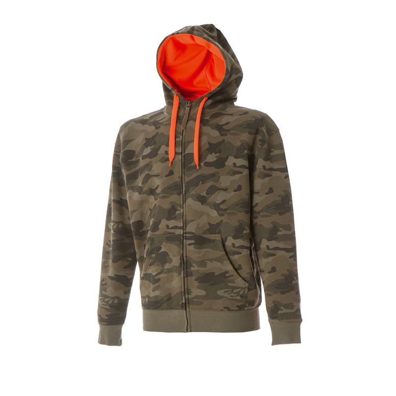 FELPA NEW KANSAS CAMOUFLAGE UOMO ZIP INTERA JRC