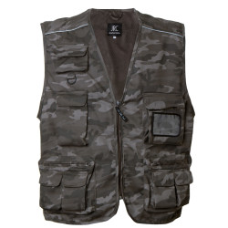 GILET NEW SAFARI CAMOUFLAGE M/TASCHE JRC