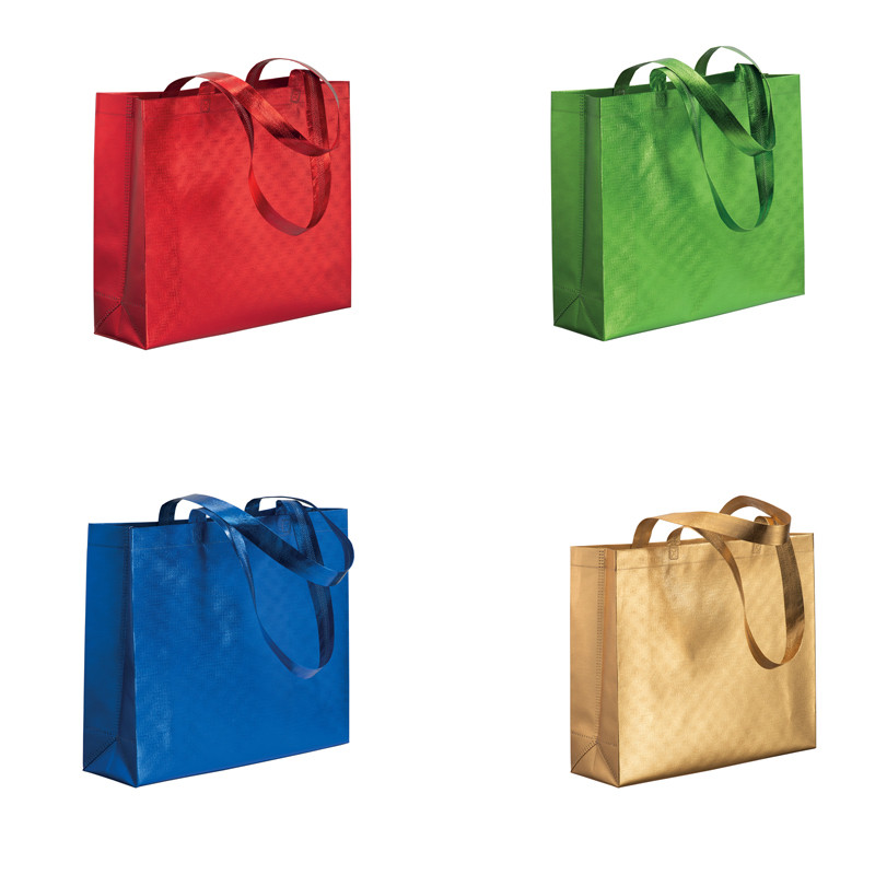 MAXI SHOPPER IN TNT LAMINATO METALLIZZATO CM 40X35X12